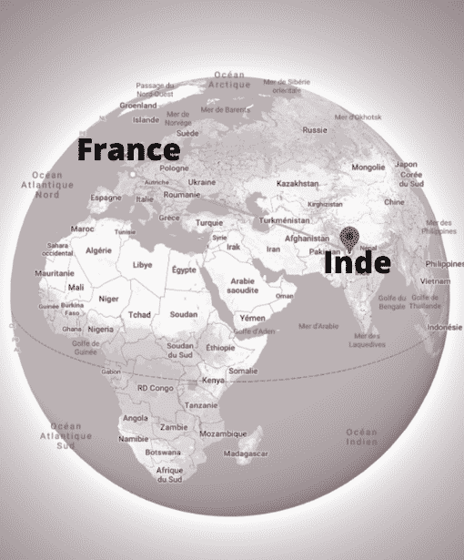 Map Monde Inde - France